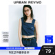 UR2025夏季新款女裝復(fù)古休閑球拍裝飾牛仔襯衫UYU850063 藍(lán)色 (偏短) S