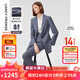 朗姿【Basic衣櫥】純羊毛職業(yè)輕商務西裝外套春春新氣質款西服 霧霾藍色 M