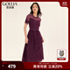 歌莉婭新年紅品連衣裙女氣質(zhì)蛋糕裙a字網(wǎng)紗長裙高級(jí)感小黑裙194K4BBI0 R95酒紅 F