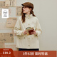 茵曼（INMAN）2025秋冬女裝新款復古簡(jiǎn)約立領(lǐng)工裝夾克外套純棉顯瘦寬松上衣 淺杏色 XL