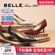 百麗（Belle）92系列高跟鞋女25春季新款真皮婚禮單鞋3Y6B2AQ5預售 黑色 36 (230mm)