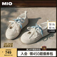 MIO【宋雨琦同款】米奧休閑板鞋2025春新款圓頭miu系銀色厚底女鞋 米白色 （宋雨琦/張藝凡同款） 35 (225mm)
