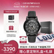 安普里奧·阿瑪尼（Emporio Armani）手表男士黑武士系列 潮酷皮帶鏤空機(jī)械表七夕情人節(jié)禮物AR60008