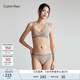 Calvin Klein內衣女士美拉德ck提花輕運動(dòng)薄墊柔軟上托無(wú)鋼圈背心文胸QF7398AD PET-灰咖色 M