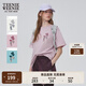 Teenie Weenie小熊T恤女2025年夏季新款活力清新休閑上衣圓領(lǐng)短袖T恤女 A-粉色 M