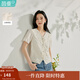 茵曼（INMAN）法式蝴蝶刺繡襯衣2025夏季女裝新款設計感白色V領(lǐng)短袖上衣 云朵白 M
