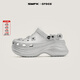 SMFKX CROCS 聯(lián)名款 白鹿同款時尚休閑百搭厚底增高透氣洞洞鞋拖 鉆石 37-38