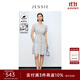 JESSIE【淺藍(lán)花影】2025年夏季新款優(yōu)雅仿真絲雪紡收腰印花連衣裙 藍(lán)色 M