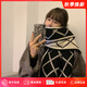 CRANTA KOMEIA圍巾女秋冬季2025新款圍脖女披肩加厚保暖輕奢生日禮物送女友老婆 黑配米 高級感ck風(fēng)送女朋友愛人實用高檔
