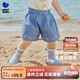 迷你巴拉巴拉女童短褲夏季寶寶莫代爾柔軟牛仔輕薄透氣褲子 灰藍色調00328 110