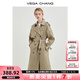 VEGA CHANG卡其色風(fēng)衣女2025春秋新款韓版中長(zhǎng)款大衣垂感外套 卡其色 M