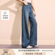 香影直筒牛仔褲女2025秋季新款窄版高腰顯瘦寬松百搭復(fù)古垂感長褲 牛仔藍(lán) L