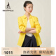beanpole【新品】濱波 2025春季女士純色商務(wù)簡(jiǎn)約亞麻素色襯衫 黃色 S 160/84A