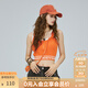 KAMA卡瑪無(wú)袖背心夏季女冰絲辣妹吊帶衫慵懶透氣馬甲顯瘦修身拉鏈坎肩 橙色 M