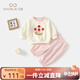 凡獵女童衛(wèi)衣套裝秋裝2025新款嬰兒洋氣衣服女寶寶衛(wèi)褲兩件套春秋 米色 90 cm