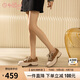 金利來(lái)（goldlion）女鞋厚底松糕板鞋2025春季增高鞋戶(hù)外運動(dòng)休閑鞋G691510192土黃36