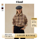 ELAND衣戀襯衫女新復(fù)古回潮原創(chuàng)格紋寬松廓形慵懶感上衣2025秋季新款 淺卡其色(36)L/Beige S 160