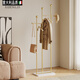 卡登蘭奶油風(fēng)家用掛衣架創(chuàng  )意現代輕奢臥室大容量落地衣帽架收納衣服架子 金色支架+白色大理石