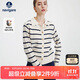 Navigare意大利小帆船女全羊毛針織開(kāi)衫假兩件毛衣外套2334095503白黑M