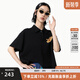 幻走（MOVEUP）2025夏季新款.FUN系列純棉polo領(lǐng)繡花章仔短款T恤女 夜黑 M