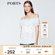 PORTS寶姿新品商場同款女裝甜美一字肩上衣SN8B013HPT007 白色 L (8)