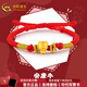 中國黃金（CHINA GOLD）黃金轉運珠足金十二生肖手鏈本命年手串送女朋友送老婆生日禮物 安康牛（約0.6g）+配紅繩
