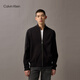 Calvin KleinJeans25秋季新款男士商務(wù)休閑ck刺繡拉鏈立領(lǐng)針織開衫4LD373G UB1-太空黑 M