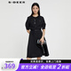 S.DEER圣迪奧夏季時(shí)尚百搭女小香風(fēng)圓領(lǐng)花邊收腰連衣裙S23281205 黑色/91 M 165