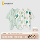 童泰（TONGTAI）嬰兒連體衣夏純棉衣服初生寶寶蝴蝶哈衣爬服提花綠色59cm