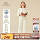 英氏（YEEHOO）女童套裝兒童外套長(zhǎng)褲秋季時(shí)尚女孩學(xué)院風(fēng)中大童裝洋氣秋裝新款 學(xué)院休閑米白 165