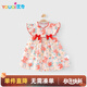 優(yōu)奇女童連衣裙夏季嬰兒衣服公主裙小女孩抓周歲女寶寶禮服夏季中國風(fēng)