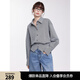ELLE氣質(zhì)格紋收腰翻領(lǐng)長(cháng)袖襯衫女2025春季新款高級感通勤時(shí)尚小衫 黑白 M
