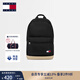 TOMMY JEANS25新款春夏男裝休閑校園風(fēng)刺繡大容量書(shū)包雙肩背提包 黑色BDS 均碼