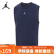 Jordan男子喬丹 寬肩背心 飛人Logo 速干透氣 運動(dòng)背心FN5857-410藍S