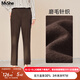 MsShe大碼女裝2025秋冬【加厚保暖雙面磨毛】胖mm高腰哈倫長(cháng)褲子 C款拿鐵色現貨 3XL