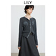 LILY2025冬新款女裝羊毛混紡貝殼繡氣質(zhì)通勤圓領(lǐng)刺繡長(cháng)袖針織開(kāi)衫 501灰色 L