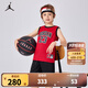 NIKE JORDAN 耐克AJ籃球服套裝23號球衣夏季兒童籃球背心+短褲2件套 正黑色 130 /64 【建議身高116-122cm】