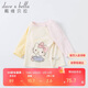 davebellHello Kitty聯(lián)名戴維貝拉女童T恤兒童上衣嬰兒寶寶童裝春秋裝DBM19594米白100cm