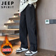 JEEP SPIRIT吉普褲子男秋冬季休閑褲男士寬松直筒闊腿潮彎刀工裝褲運動(dòng)長(cháng)褲