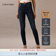 Calvin KleinJeans四季款女士休閑簡(jiǎn)約貼片ck高腰緊身洗水微彈牛仔褲J220064