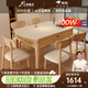 上林春天巖板餐桌中古風(fēng)實(shí)木餐桌可伸縮飯桌家用餐桌椅組合小戶型餐廳家具 原木色/啞光純白抗菌巖板/靈芝椅 1.35m 一桌六椅【升級四軌】