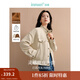 茵曼（INMAN） 外套女復(fù)古麂皮絨休閑寬松長(zhǎng)袖小個(gè)子夾克上衣 淺杏色 L