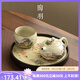 陶羽紫金山汝窯茶壺一壺一杯泡茶單壺茶杯茶盤家用喝茶西施壺功夫茶具 紫金山西施壺小套組+吸水干泡盤