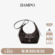 半坡飾族（bampo）如愿餃子包小號 頭層牛皮月牙包單肩新款男女斜挎hobo包 檀木咖740（小號）