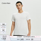 Calvin Klein內(nèi)衣男士兩件裝簡約舒適圓領(lǐng)ck純棉打底家居睡衣短袖T恤NP2153O 100-月光白 M