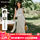 Olrain歐芮兒法式優(yōu)雅一字領(lǐng)衫半裙套裝女裝夏季2025新款白色兩件套 米白色 M
