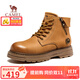 駱駝（CAMEL）大黃靴磨砂牛皮舒適增高城市戶外復古男靴 G15W076057 沙漠黃 42