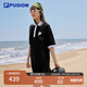 FILA FUSION斐樂(lè )潮牌女子連衣裙夏時(shí)尚寬松簡(jiǎn)約POLO領(lǐng)連身裙 深黑-BK S （160/80A/S）