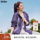 MsShe【運(yùn)動(dòng)風(fēng)撞色連帽外套】大碼女裝2025秋裝胖mm寬松顯瘦上衣 A款-薰衣草紫色現(xiàn)貨 2XL