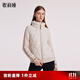 歌莉婭短款羽絨服女毛織拼接鵝絨服外套1BDL8B0C0 05W米白 S